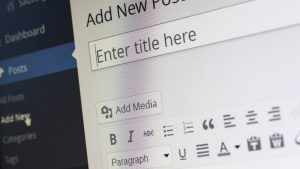 Blog post in the WordPress editor